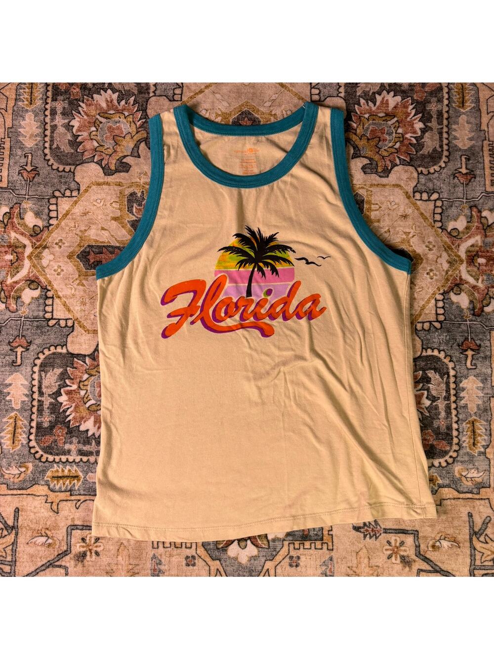 Natural Life Florida Graphic Tank Top Summer Beachy Vacation Pool Size Large